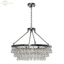 Modern brass led round glass crystal chandelier living room light