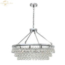 Modern brass led round glass crystal chandelier living room light