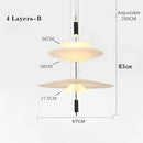 Modern white and black led saucer chandelier dining room pendant