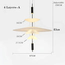 Modern white and black led saucer chandelier dining room pendant