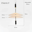 Modern white and black led saucer chandelier dining room pendant