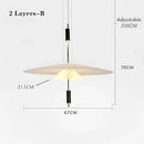Modern white and black led saucer chandelier dining room pendant