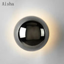 Scandinavian sconce wall lamp mirror – living room reflective decor