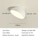 Modern white led semicircular ceiling light bedroom fixture