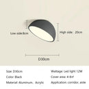 Modern white led semicircular ceiling light bedroom fixture