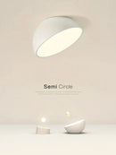 Modern white led semicircular ceiling light bedroom fixture