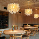 Modern gold led shell chandelier dining room tiered hanging light