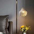 Modern scalloped glass led shell pendant light for dining room