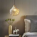 Modern scalloped glass led shell pendant light for dining room