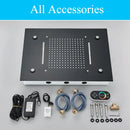 Modern black decorbites led shower faucet set bathroom rainfall head
