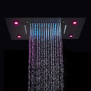 Modern black decorbites led shower faucet set bathroom rainfall head