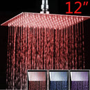 Modern silver led shower head square crystal rain design bathroom