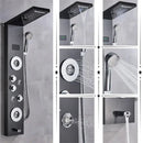 Modern black & chrome led shower panel bathroom massage system