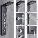 Modern black & chrome led shower panel bathroom massage system