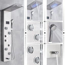 Modern black & chrome led shower panel bathroom massage system