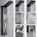 Modern black & chrome led shower panel bathroom massage system