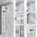 Modern black & chrome led shower panel bathroom massage system