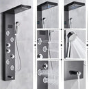 Modern black & chrome led shower panel bathroom massage system