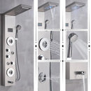Modern black & chrome led shower panel bathroom massage system