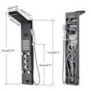 Modern black & chrome led shower panel bathroom massage system