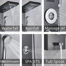 Modern black & chrome led shower panel bathroom massage system
