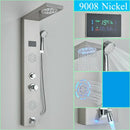 Modern chrome led shower panel with rainfall head for bathroom