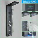 Modern chrome led shower panel with rainfall head for bathroom