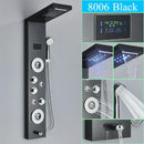 Modern chrome led shower panel with rainfall head for bathroom