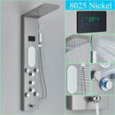 Modern chrome led shower panel with rainfall head for bathroom