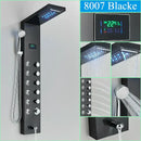 Modern chrome led shower panel with rainfall head for bathroom