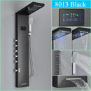Modern chrome led shower panel with rainfall head for bathroom