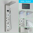 Modern chrome led shower panel with rainfall head for bathroom