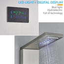 Modern chrome led shower panel with rainfall head for bathroom