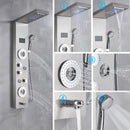 Modern chrome led shower panel with rainfall head for bathroom