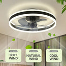 Modern black & white circular ceiling fan light bedroom decor