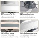 Modern black & white circular ceiling fan light bedroom decor