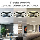Modern black & white circular ceiling fan light bedroom decor