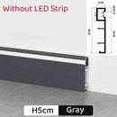 Modern black aluminum profile baseboard led skirting living room lighting