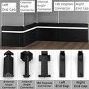 Modern black aluminum profile baseboard led skirting living room lighting
