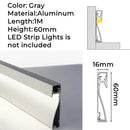 Modern black & gray led skirting line strip light kitchen lighting