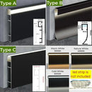 Modern black aluminum led skirting profile living room recessed light