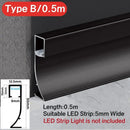 Modern black aluminum led skirting profile living room recessed light