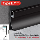Modern black aluminum led skirting profile living room recessed light