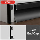 Modern black aluminum led skirting profile living room recessed light