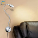 Silver flexible led snake wall lamp bedroom reading light