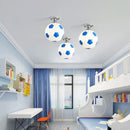 Soccer and basketball chrome ball ceiling light for boys bedroom