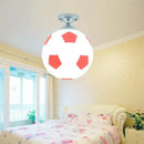 Soccer and basketball chrome ball ceiling light for boys bedroom