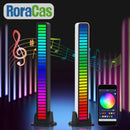 Sleek rainbow sound control light bar set for living room entertainment