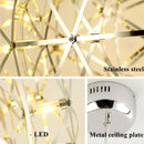 Modern golden led spark ball pendant light for living room