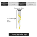 Modern gold & black led spiral chandelier stairwell pendant light